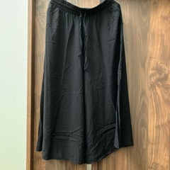夏　ワイドズボン　黒　LL