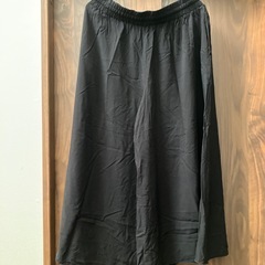 夏　ワイドズボン　黒　LLの画像