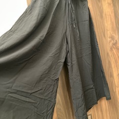 夏　ワイドズボン　黒　LLの画像