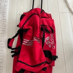 adidas アディダス　大型キャスター付き　スポーツバッグ　赤...