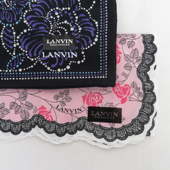 LANVIN (ランバン) ハンカチ 4枚セット 綿100％ 開封済未使用品の画像