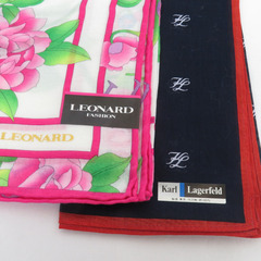 ハンカチ 9枚セット HANAE MORI/ungaro/pierre cardin 等 綿100％ 開封済未使用品の画像