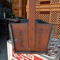 古い木の箱　墨入れ　S37年　横35センチ縦23センチ高さ19センチの画像