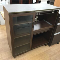 ★ジモティ割あり★  レンジ台 ダークブラウン H96×W90×...