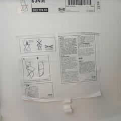 【JK-104】IKEA イケア 折りたたみ チェア ホワイト ダイニングチェア 20217800の画像