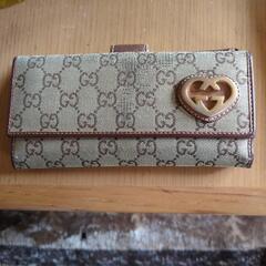 【良品】GUCCI　長財布　ＧＧキャンバスラブリーハート