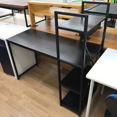 ★ジモティ割あり★  棚付きデスク ダークブラウン H122×W...