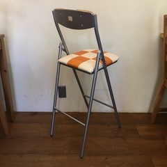 折りたたみチェッカーハイチェア【F00920】の画像