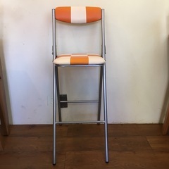 折りたたみチェッカーハイチェア【F00920】の画像