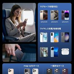 最終価格　新品　【Magsafe対応·10000mAh大容量 】MOVE SPEED モバイルバッテリー 小型 軽量 マグネット iPhone 16/15/14などとAndroid対応 マグセーフ充電器  LED残量 2台同時充電 PSE認証済み の画像