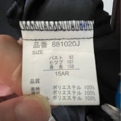 【大きめサイズ】 　Vネックドレス（黒・透けるストール付き） 　15号の画像
