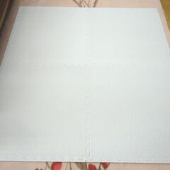 ジョイントマット 木目調 グレー×ホワイト 4枚入り 124㎝×124㎝ 厚さ1㎝ 大判 ジョイントクッションマット 西岡店の画像