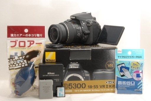 元箱あり！ Nikon ニコン D5300 標準 レンズキット 18-55mm AF-S VR Wi-Fi転送 画面反転OK 手ぶれ補正 デジタル 一眼レフ カメラ