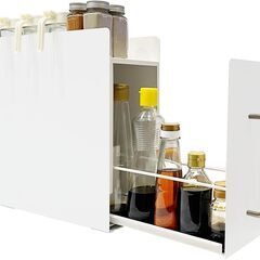 隠せる調味料ラック 1段 コンロ横 キッチンラック キッチン収納...