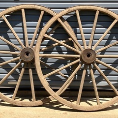 大八車の車輪　2個の画像