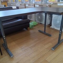 ★ジモティ割あり★ NITORI L型デスク ダークブラウン H59.4～87.4×D100×W140 クリーニング済み TK5067の画像