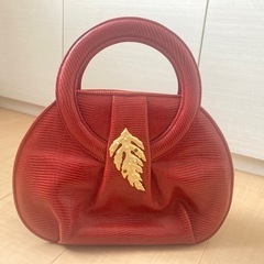 [新品同様]ブランド 本革 カバン レッド