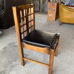 椅子 チェアー アンティーク 合皮座面の画像