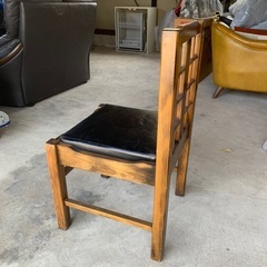 椅子 チェアー アンティーク 合皮座面の画像