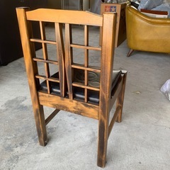 椅子 チェアー アンティーク 合皮座面の画像