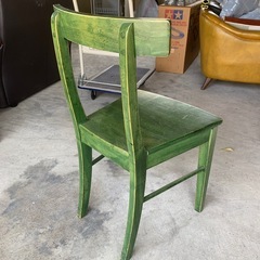 【取引中】グリーン アンティーク アーチ背 椅子 チェアの画像