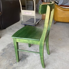 【取引中】グリーン アンティーク アーチ背 椅子 チェアの画像