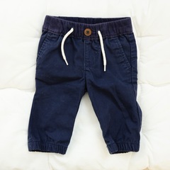 【GAP】0-3month★ネイビー★無地パンツの画像
