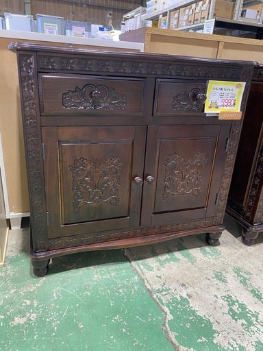 【7D30④】アンティーク調 キャビネット