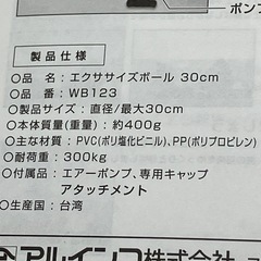 ☆値下げ☆I 2504-863 well body エクササイズボール WB123 直径30cm 汚れありの画像