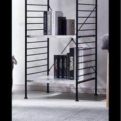 【美品！】デザインオープンラック 本棚 ルマラン3段幅47cm大理石の画像