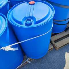 ポリタイプドラム缶 200L 洗浄済み 青色 グレー 貯水タンク ポリタンク 保存容器の画像
