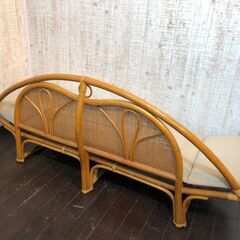 かわいい〜✨️　ラタンのソファ　 二人がけ♪　藤家具 古民具の画像