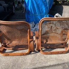 ラタン籐座椅子2脚セットの画像