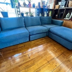 ソファ　3人掛け　オットマン付きの画像