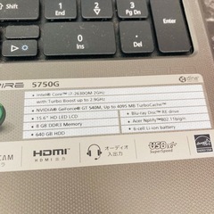 ⭐️PCなエコプレ⭐️acer ノートパソコン　ASPIRE 5750gの画像