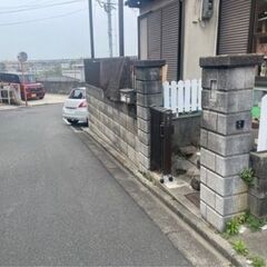 外壁コンクリートブロックの苔とり 再掲載