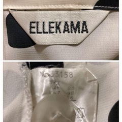 ꒰ELLEK AMA꒱ドット柄 ノースリーブ ブラウス 白黒レトロ チュニックの画像
