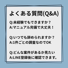 覆面調査モニター募集 好きな時間に稼働できます！の画像