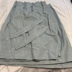 ニトリ特注品：ターコイズブルー色カーテン