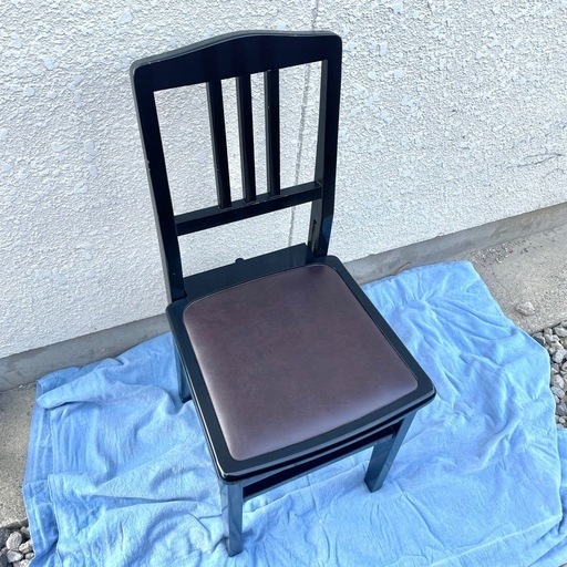 動作OK【KAWAI/カワイ】背もたれ付き ピアノ椅子 トムソン椅子 高さ調整可能