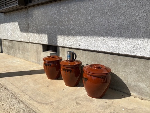 梅干し　常滑焼　丸かめ　蓋つき3個