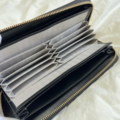 新品　新生活　レディース財布 長財布 本革 コインスルー ラウンドファスナーの画像