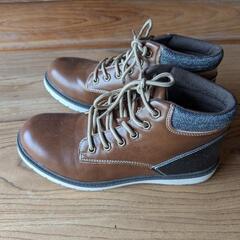 (極上)　防水　防滑
ブラウン レザー ワークブーツ ハイカットの画像