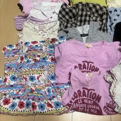 子ども服 おまとめ 大量 女の子服 ガール 80~100くらい 冬服 夏服 Tシャツ パーカー ニット ワンピース チュニック スカート等 29着の画像