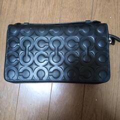 美品レア　COACH　コーチ　ダブルジップ　長財布　大容量　シグ...