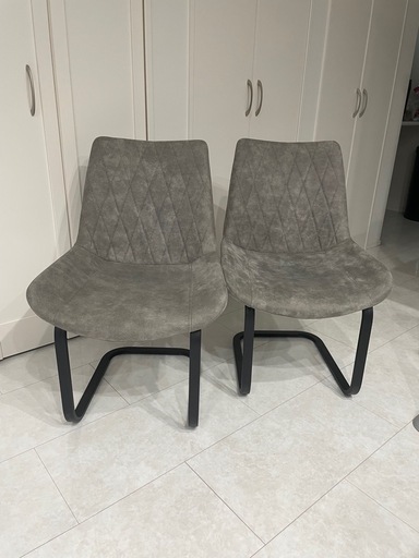 ダイニングチェア　グレー　2脚