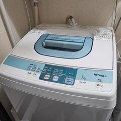 無料！日立 5kg洗濯機 NW-5SR 動作良好・引き取り限定