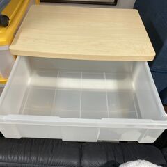 ウッドトップチェスト　No.2833　アイリスオーヤマ　3段収納　ワイドチェスト　収納ケース　【リサイクルショップどりーむ荒田店】の画像
