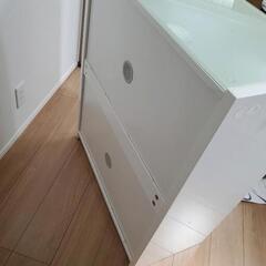 [値下げ]  食器棚　ホワイト　収納棚　天板ガラスの画像