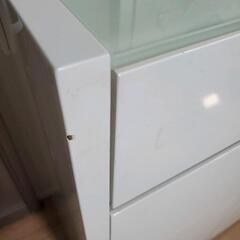 [値下げ]  食器棚　ホワイト　収納棚　天板ガラスの画像